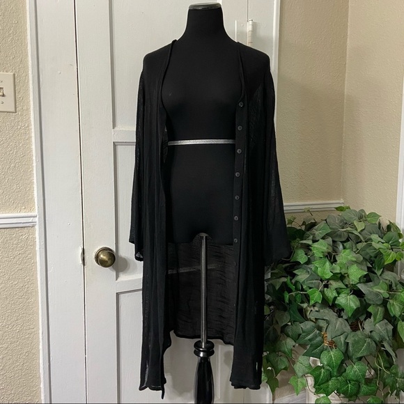 Loose Weave Boho Button-Up Duster Cardigan - Picture 4 of 16